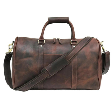 Genuine Hunter Brown Leather Gym Bag